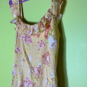 NWT Showpo Tuscan Yellow Mini Floral Dress Cottagecore